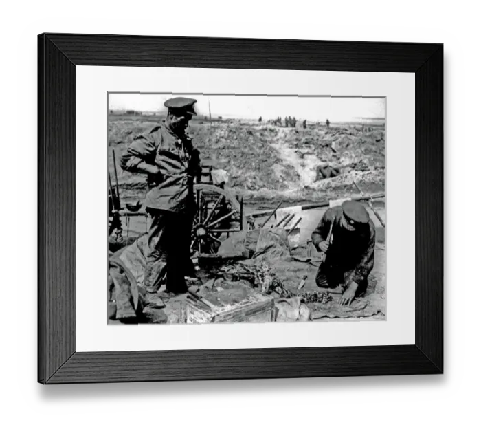 Framed Print : British cooks at work, Western Front, WW1 Framed Print : British cooks at work, Western Front, WW1