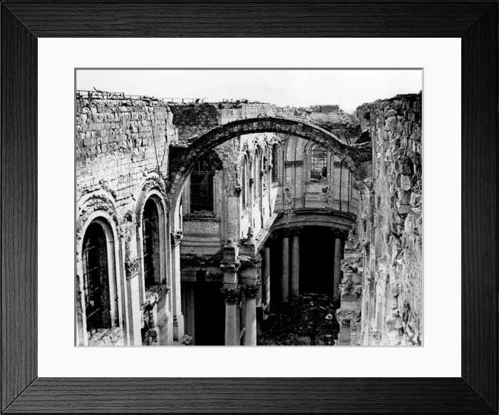 Framed Print : Interior of Arras Cathedral after German shell fire, WW1 Framed Print : Interior of Arras Cathedral after German shell fire, WW1