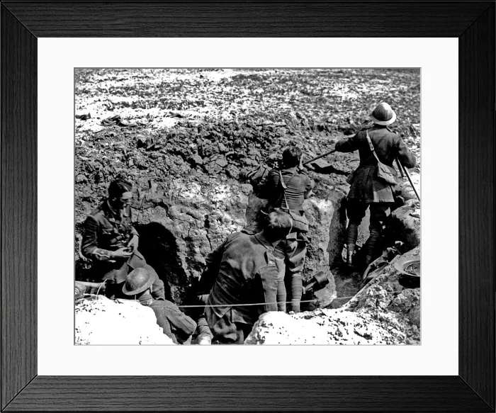 Framed Print : British officers observing, Western Front, WW1 Framed Print : British officers observing, Western Front, WW1