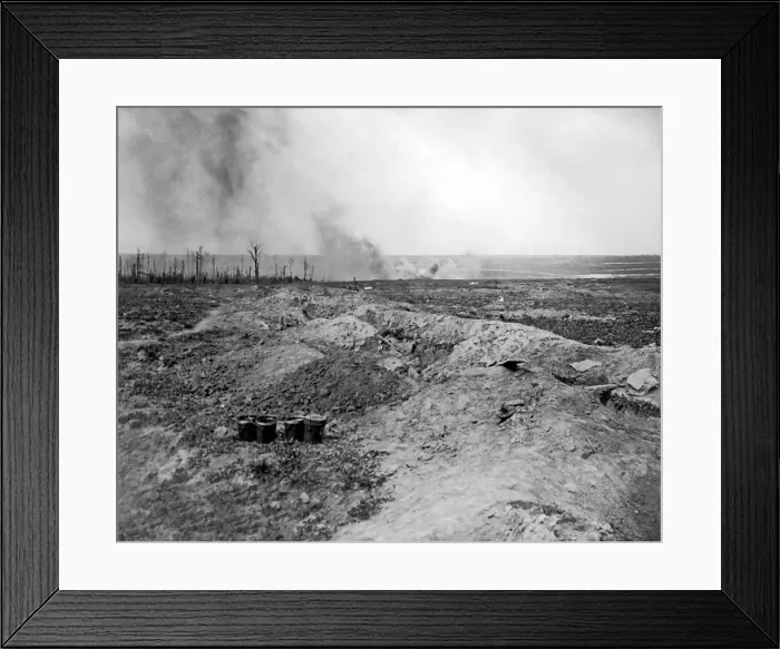 Framed Print : British bombarding German trenches, Western Front, WW1 Framed Print : British bombarding German trenches, Western Front, WW1
