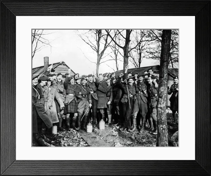 Framed Print : Scottish officers celebrate New Years Day, WW1 Framed Print : Scottish officers celebrate New Years Day, WW1