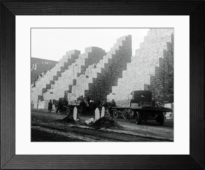Framed Print : Stacks of provisions, Western Front, France, WW1