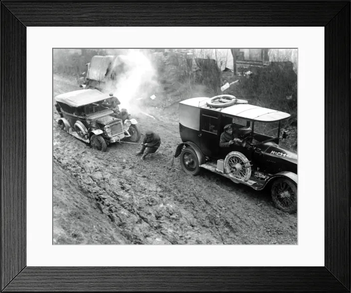 Framed Print : British vehicle stuck in mud, Western Front, WW1 Framed Print : British vehicle stuck in mud, Western Front, WW1
