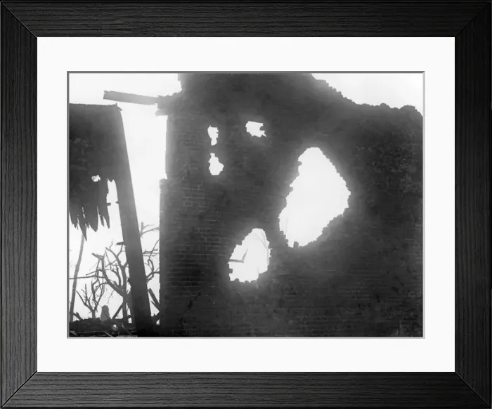Framed Print : Ruined brickwork in Le Barque, Western Front, WW1 Framed Print : Ruined brickwork in Le Barque, Western Front, WW1