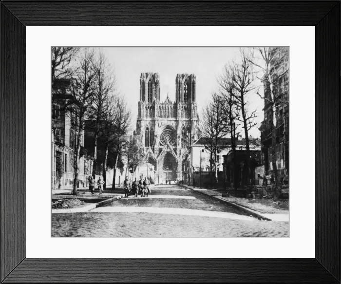 Framed Print : Reims Cathedral, France, restored after WW1