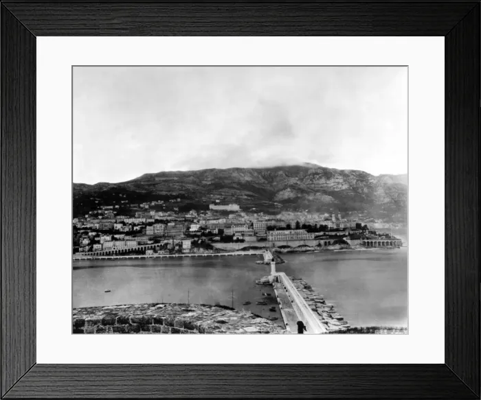 Framed Print : View of a riverside town in France, WW1 Framed Print : View of a riverside town in France, WW1