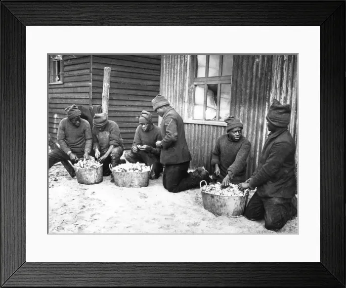 Framed Print : Black soldiers preparing food, Western Front, France, WW1 Framed Print : Black soldiers preparing food, Western Front, France, WW1