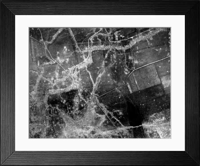 Framed Print : Aerial observation photo, Western Front, France, WW1 Framed Print : Aerial observation photo, Western Front, France, WW1
