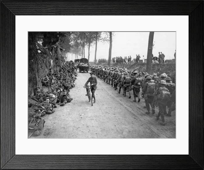 Framed Print : Busy road during British advance, Western Front, WW1 Framed Print : Busy road during British advance, Western Front, WW1
