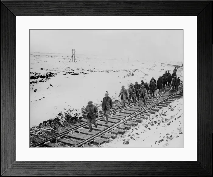 Framed Print : British soldiers in snow, Western Front, WW1 Framed Print : British soldiers in snow, Western Front, WW1