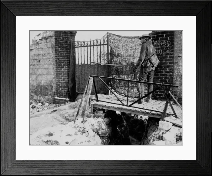 Framed Print : British sentryman on duty, Western Front, WW1 Framed Print : British sentryman on duty, Western Front, WW1