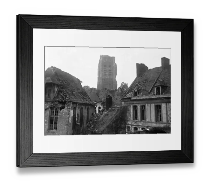Framed Print : Church tower at Bethune, Western Front, WW1 Framed Print : Church tower at Bethune, Western Front, WW1