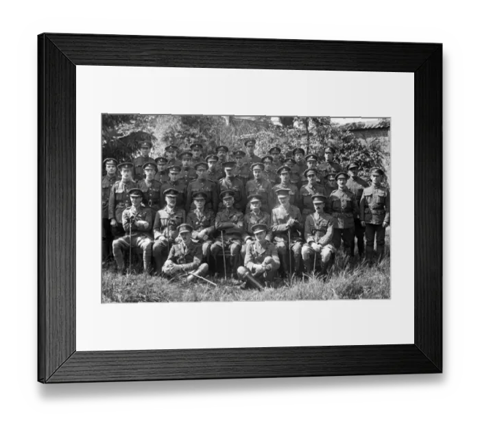 Framed Print : British army medical officers and staff, Western Front, WW1 Framed Print : British army medical officers and staff, Western Front, WW1