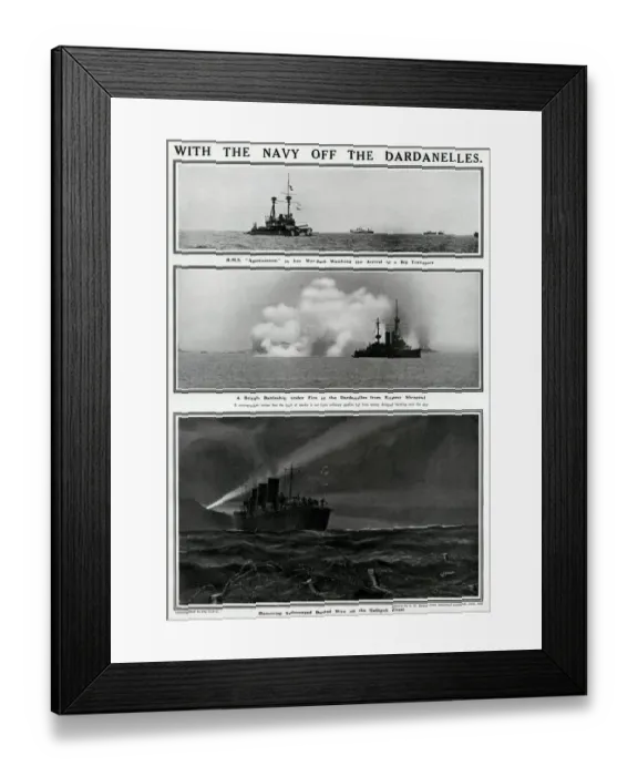 Framed Print : With the British navy off the Dardanelles, WW1 Framed Print : With the British navy off the Dardanelles, WW1