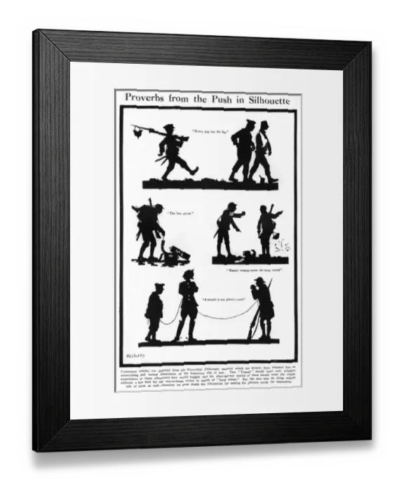 Framed Print : Proverb from the Push in Silhouette by H. L. Oakley Framed Print : Proverb from the Push in Silhouette by H. L. Oakley
