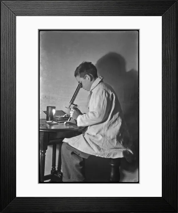 Framed Print : Boy with microscope Framed Print : Boy with microscope