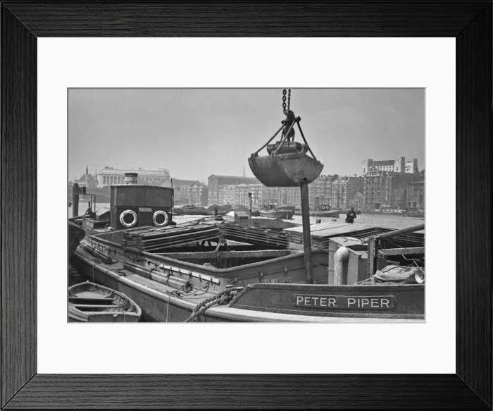 Framed Print : View of a boat, River Thames, London Framed Print : View of a boat, River Thames, London