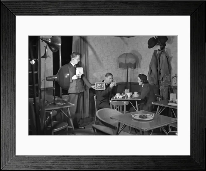 Framed Print : Cast and crew on a film set Framed Print : Cast and crew on a film set