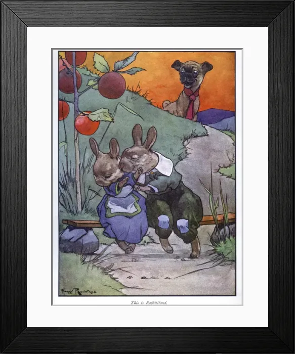 Framed Print : Pug Peter -- dog watching rabbits Framed Print : Pug Peter -- dog watching rabbits