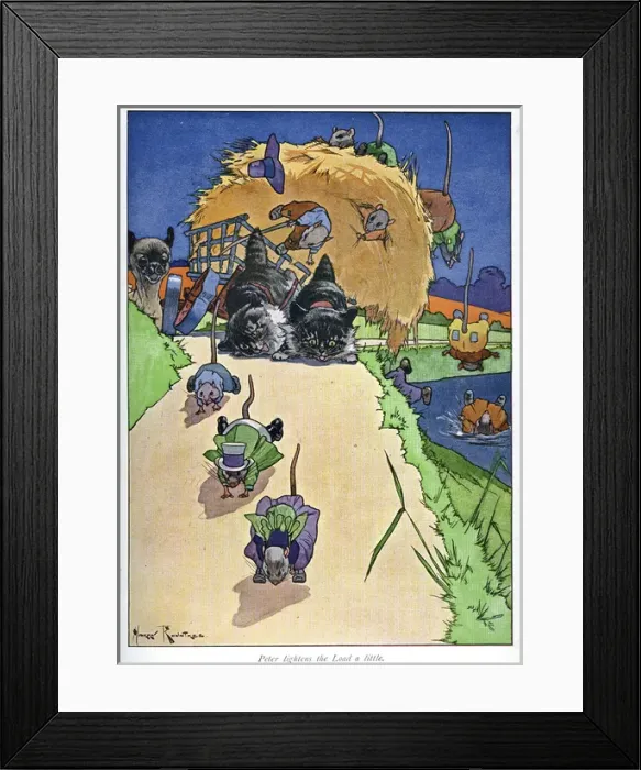 Framed Print : Pug Peter -- mice falling off a haycart Framed Print : Pug Peter -- mice falling off a haycart