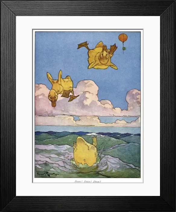 Framed Print : Pug Peter -- three ducklings fall into the sea Framed Print : Pug Peter -- three ducklings fall into the sea