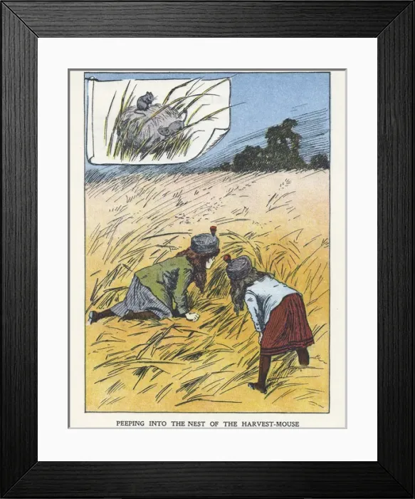 Framed Print : Out of Doors -- two girls in a field Framed Print : Out of Doors -- two girls in a field