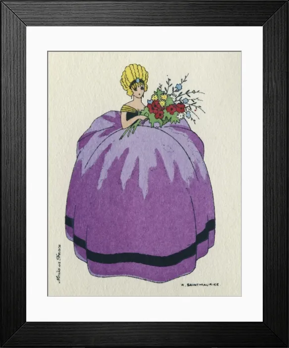 Framed Print : Woman in purple crinoline Framed Print : Woman in purple crinoline