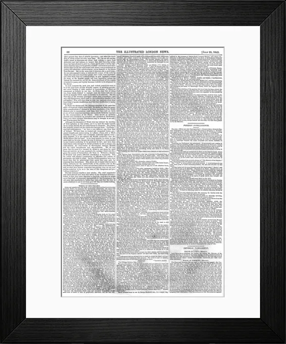Framed Print : Page from The Illustrated London News, 1843 Framed Print : Page from The Illustrated London News, 1843