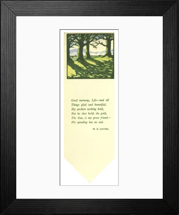 Framed Print : Bookmark with design and poem Framed Print : Bookmark with design and poem