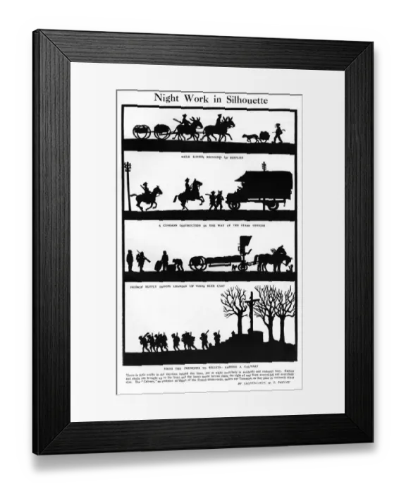 Framed Print : Night Work in silhouette, H. L. Oakley Framed Print : Night Work in silhouette, H. L. Oakley