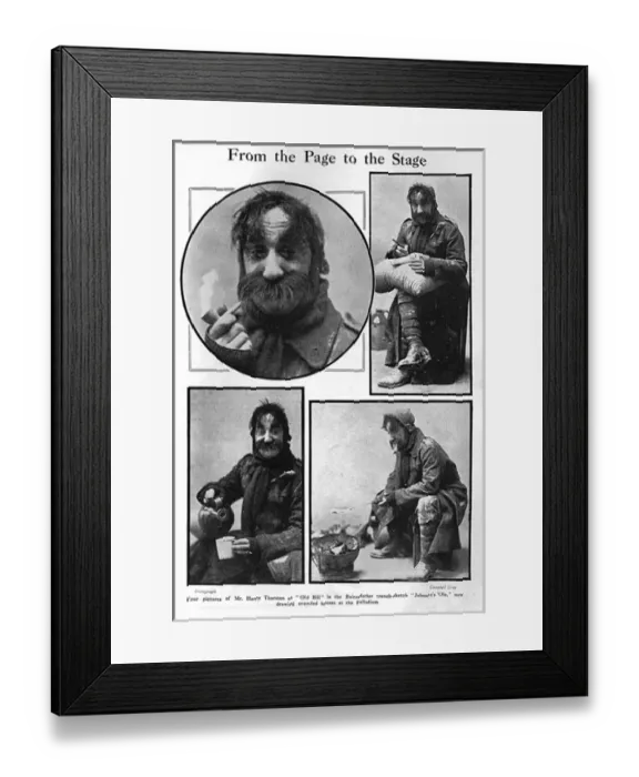 Framed Print : Bruce Bairnsfather. Harry Thurston as Old Bill at the Palla Framed Print : Bruce Bairnsfather. Harry Thurston as Old Bill at the Palla