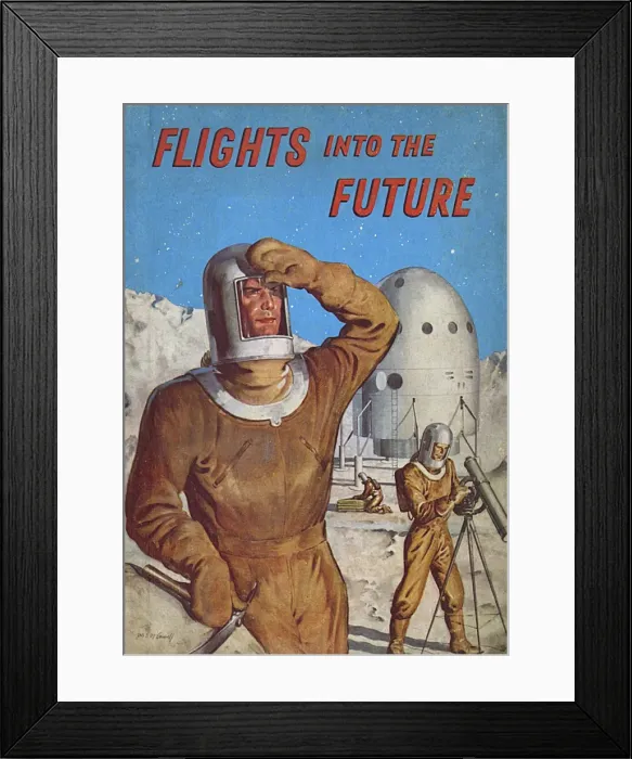 Framed Print : Flights into the Future - space age exploration Framed Print : Flights into the Future - space age exploration