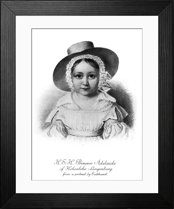 Framed Print : Princess Adelaide of Hohenlohe-Langenburg Framed Print : Princess Adelaide of Hohenlohe-Langenburg