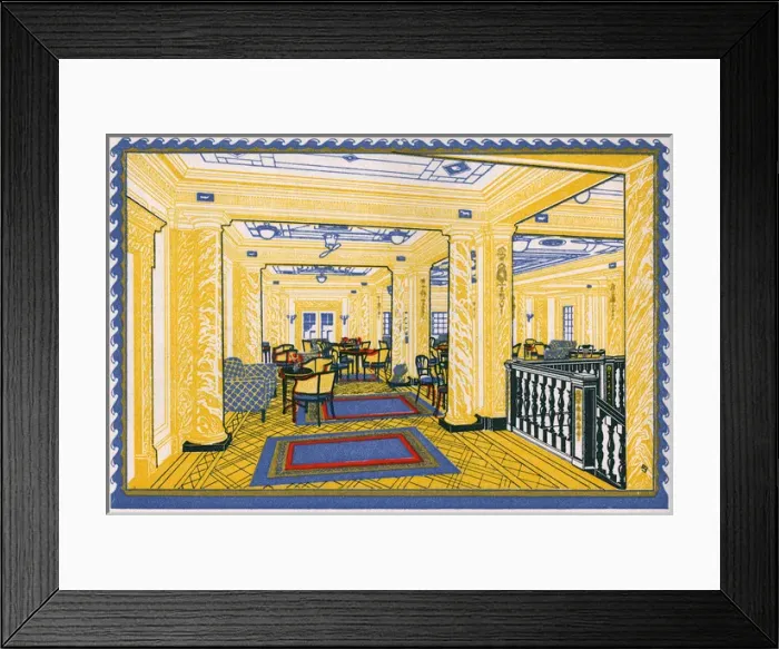 Framed Print : Orient Line steamship interior Framed Print : Orient Line steamship interior