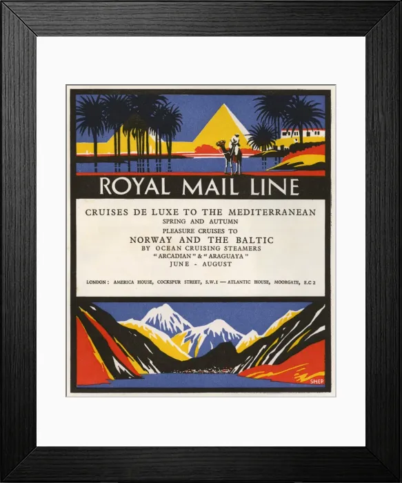 Framed Print : Royal Mail Line advertisement Framed Print : Royal Mail Line advertisement