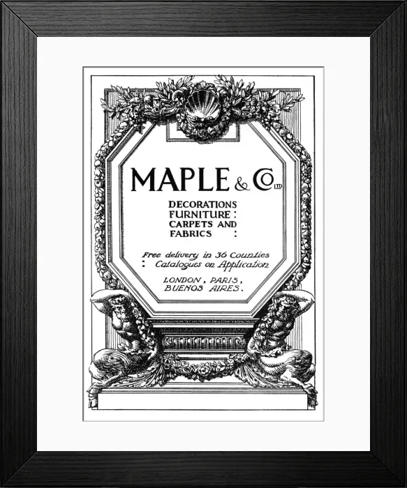 Framed Print : Maple & Co. advertisement Framed Print : Maple & Co. advertisement