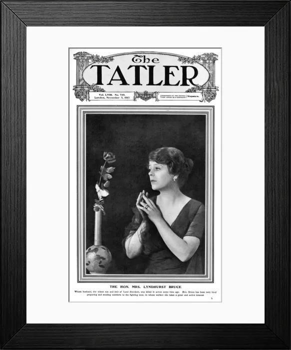 Framed Print : Tatler cover - The Hon. Mrs Lyndhurst Bruce (Camille Cliffor Framed Print : Tatler cover - The Hon. Mrs Lyndhurst Bruce (Camille Cliffor