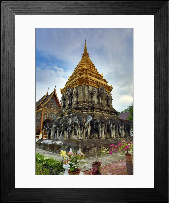 Framed Print : Chedi, Wat Chiang Man temple, Chiang Mai Framed Print : Chedi, Wat Chiang Man temple, Chiang Mai