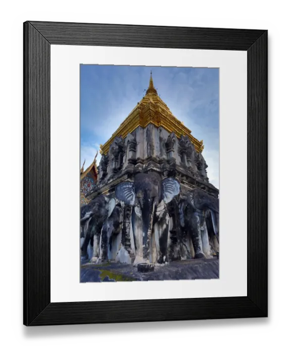 Framed Print : Elephant Statue Chedi, Wat Chiang Man temple, Chiang Mai Framed Print : Elephant Statue Chedi, Wat Chiang Man temple, Chiang Mai