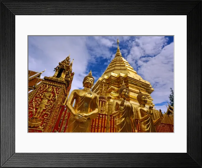 Framed Print : Golden Chedi, Wat Prathat Doi Suthep temple, Chiang Mai Framed Print : Golden Chedi, Wat Prathat Doi Suthep temple, Chiang Mai