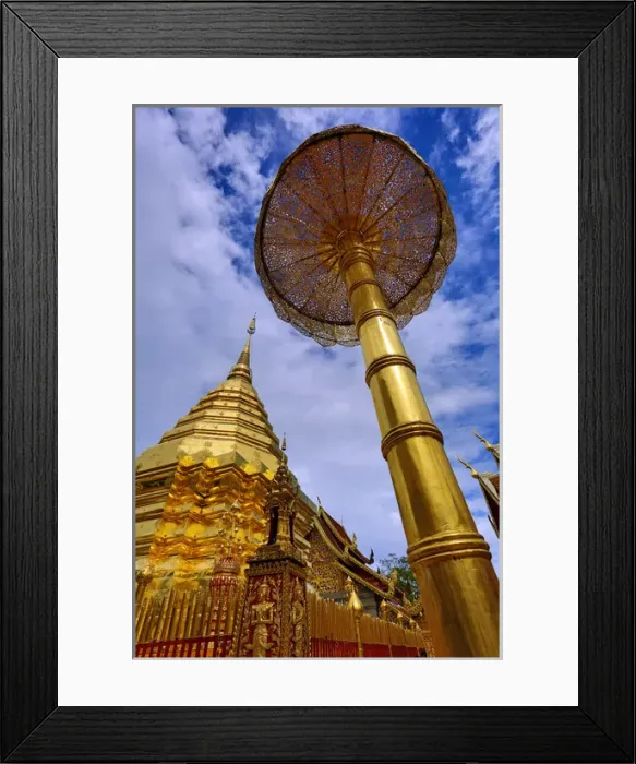 Framed Print : Golden Chedi, Wat Prathat Doi Suthep temple, Chiang Mai Framed Print : Golden Chedi, Wat Prathat Doi Suthep temple, Chiang Mai