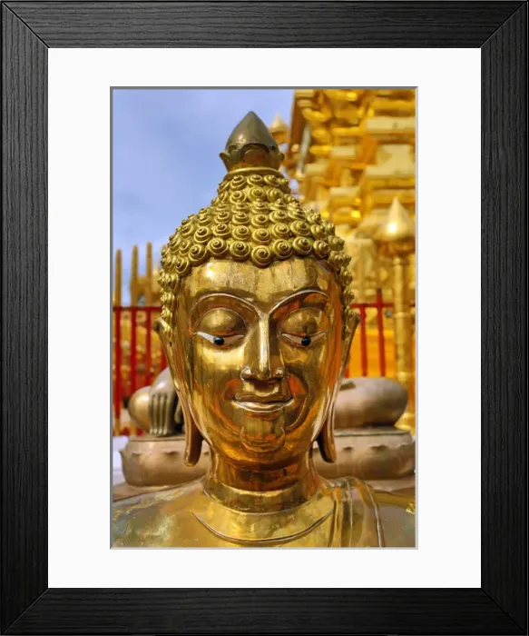 Framed Print : Golden Buddha, Wat Prathat Doi Suthep temple, Chiang Mai Framed Print : Golden Buddha, Wat Prathat Doi Suthep temple, Chiang Mai
