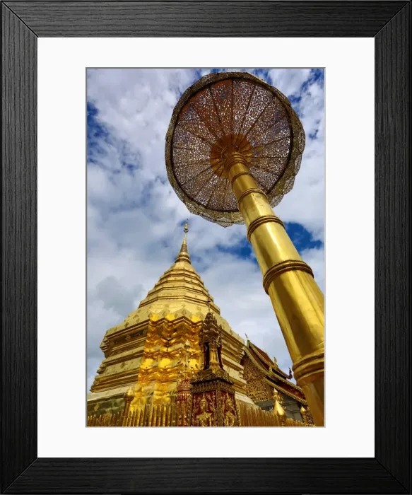 Framed Print : Golden Chedi, Wat Prathat Doi Suthep temple, Chiang Mai Framed Print : Golden Chedi, Wat Prathat Doi Suthep temple, Chiang Mai