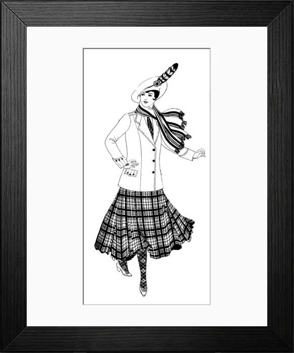 Framed Print : Tailored tartan suit, World War One Framed Print : Tailored tartan suit, World War One