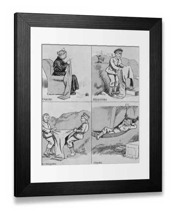 Framed Print : Story of the Knitted Scarf - World War One Framed Print : Story of the Knitted Scarf - World War One