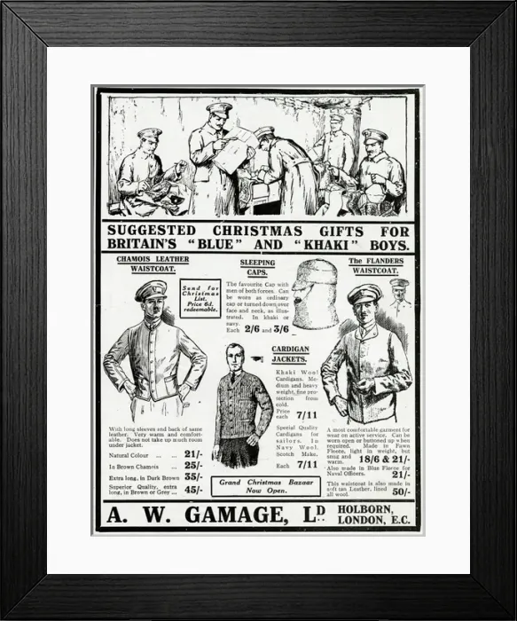 Framed Print : Suggested Christmas gifts 1915 Framed Print : Suggested Christmas gifts 1915
