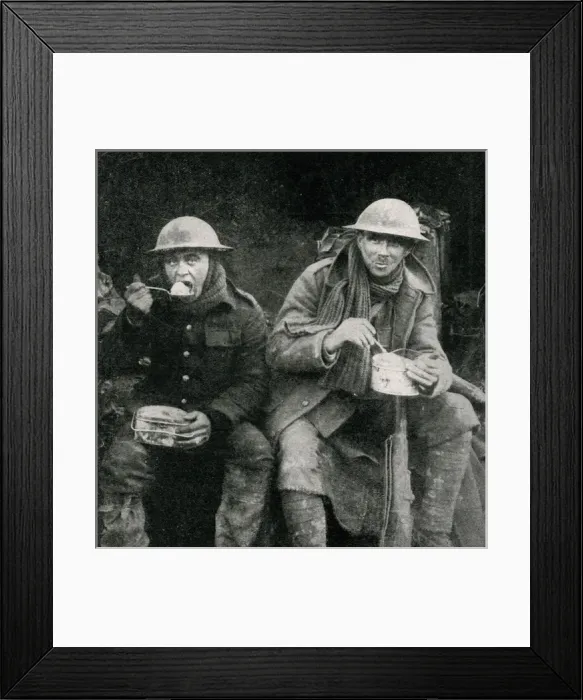 Framed Print : Christmas dinner at the Front 1916 Framed Print : Christmas dinner at the Front 1916
