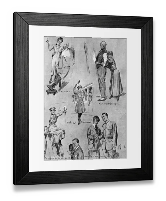 Framed Print : No Objection Taken - womens war work, 1916 Framed Print : No Objection Taken - womens war work, 1916