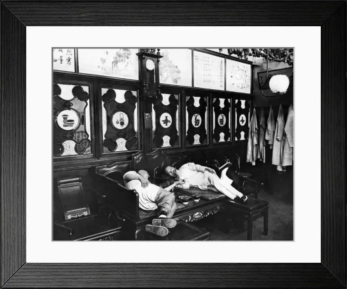 Framed Print : Two opium smokers, China Framed Print : Two opium smokers, China