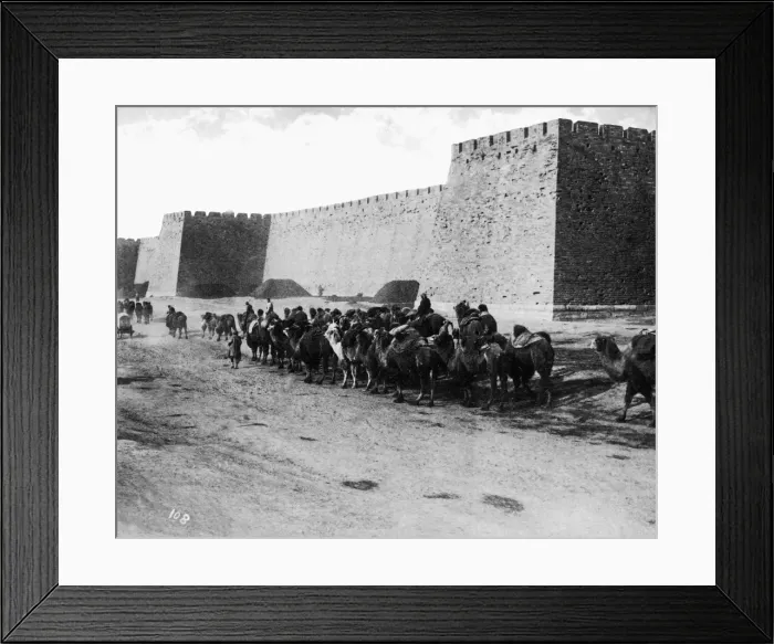 Framed Print : City walls and camels, Beijing, China Framed Print : City walls and camels, Beijing, China